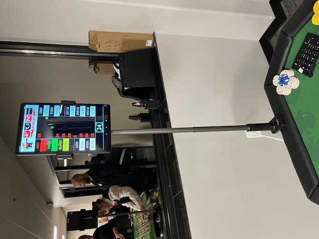 RouletteStatsPro display on a pole at an event
